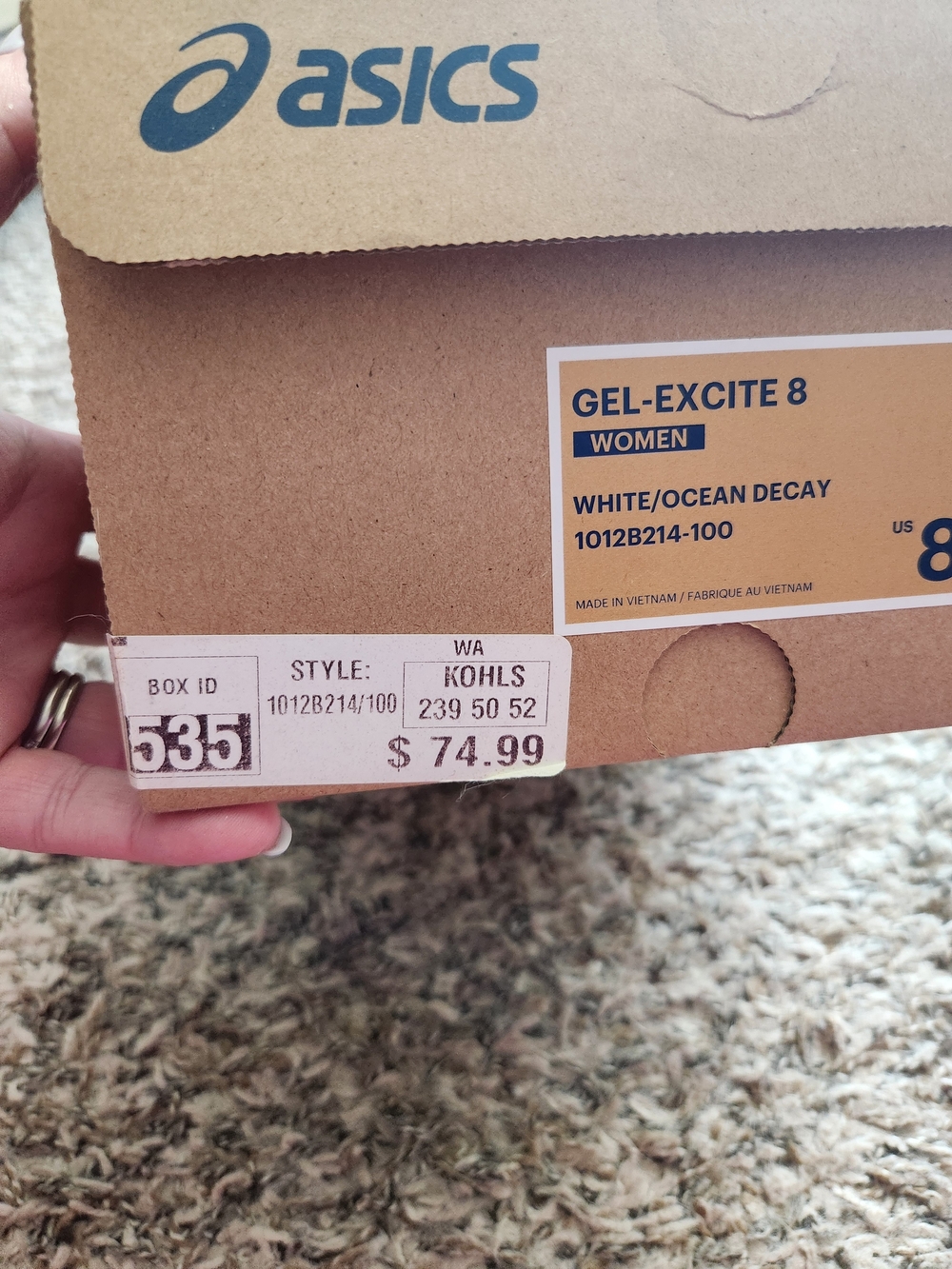New ASICS Gel Excite Women's Running Shoes - White with Purple Yellow Blue - Picture 4 of 4